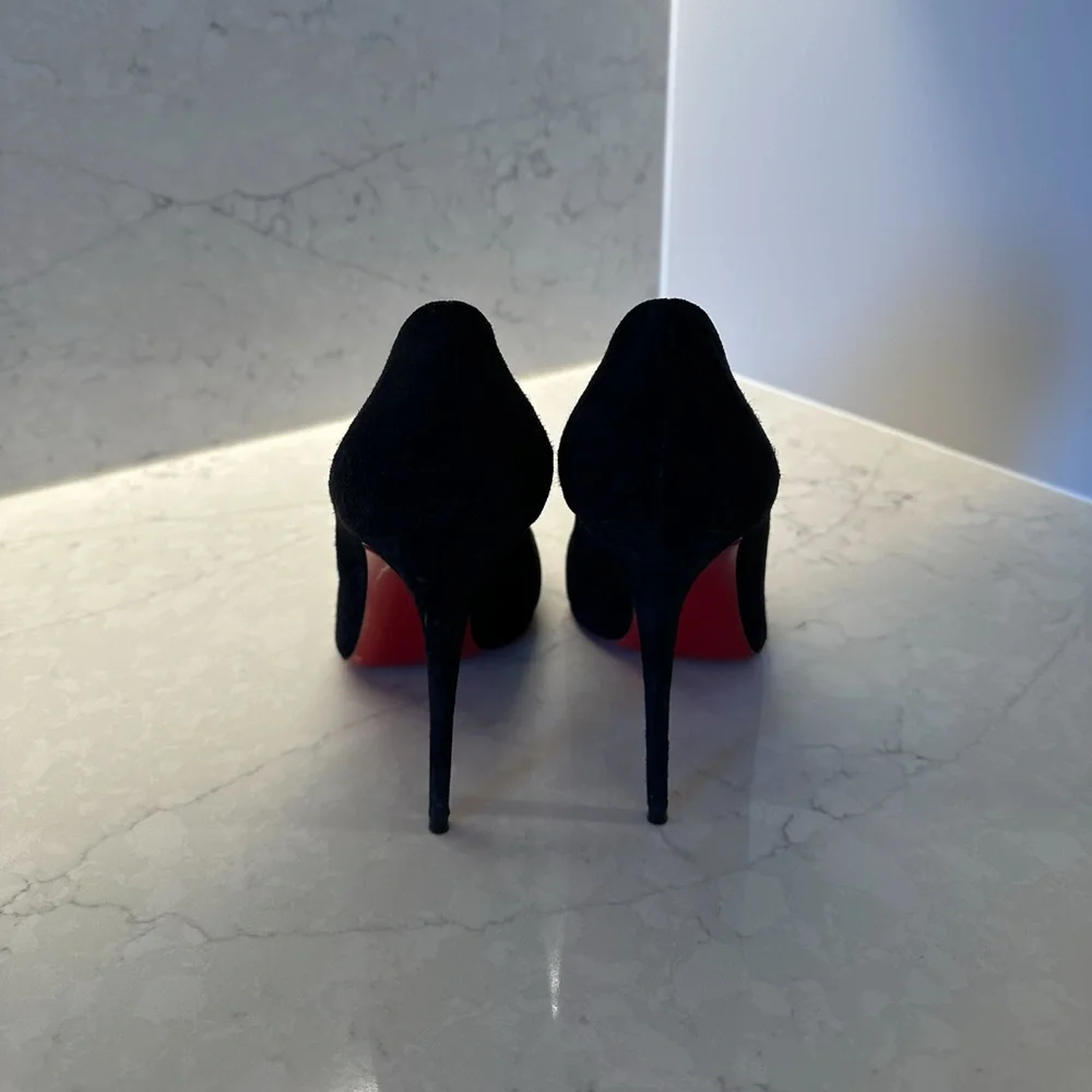 Christian Louboutin Black Suede Kate Max 100 Pumps - Picture 2 of 4